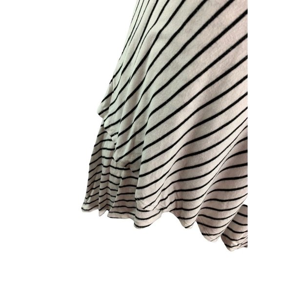 Small Bobeau Women's Black White Striped Short Sleeve Tshirt Layered - Picture 3 of 7